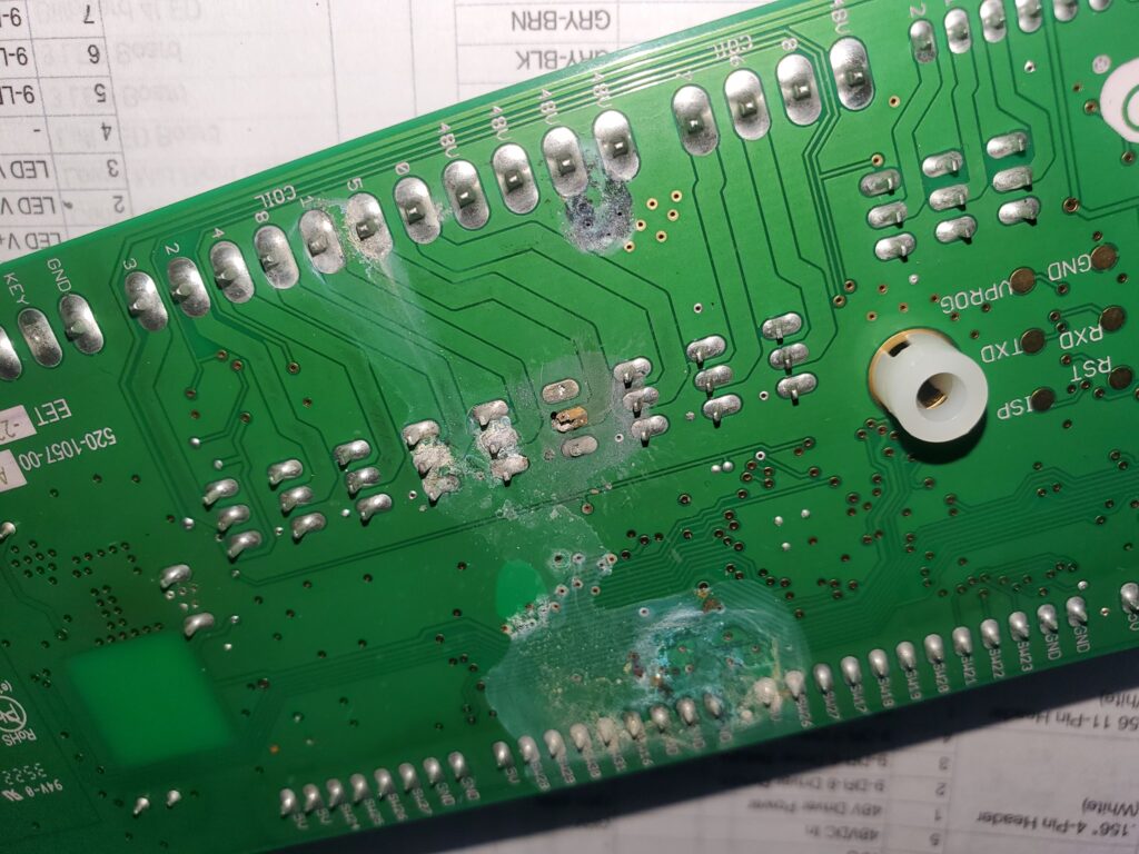 corrosion on the underside of the board??